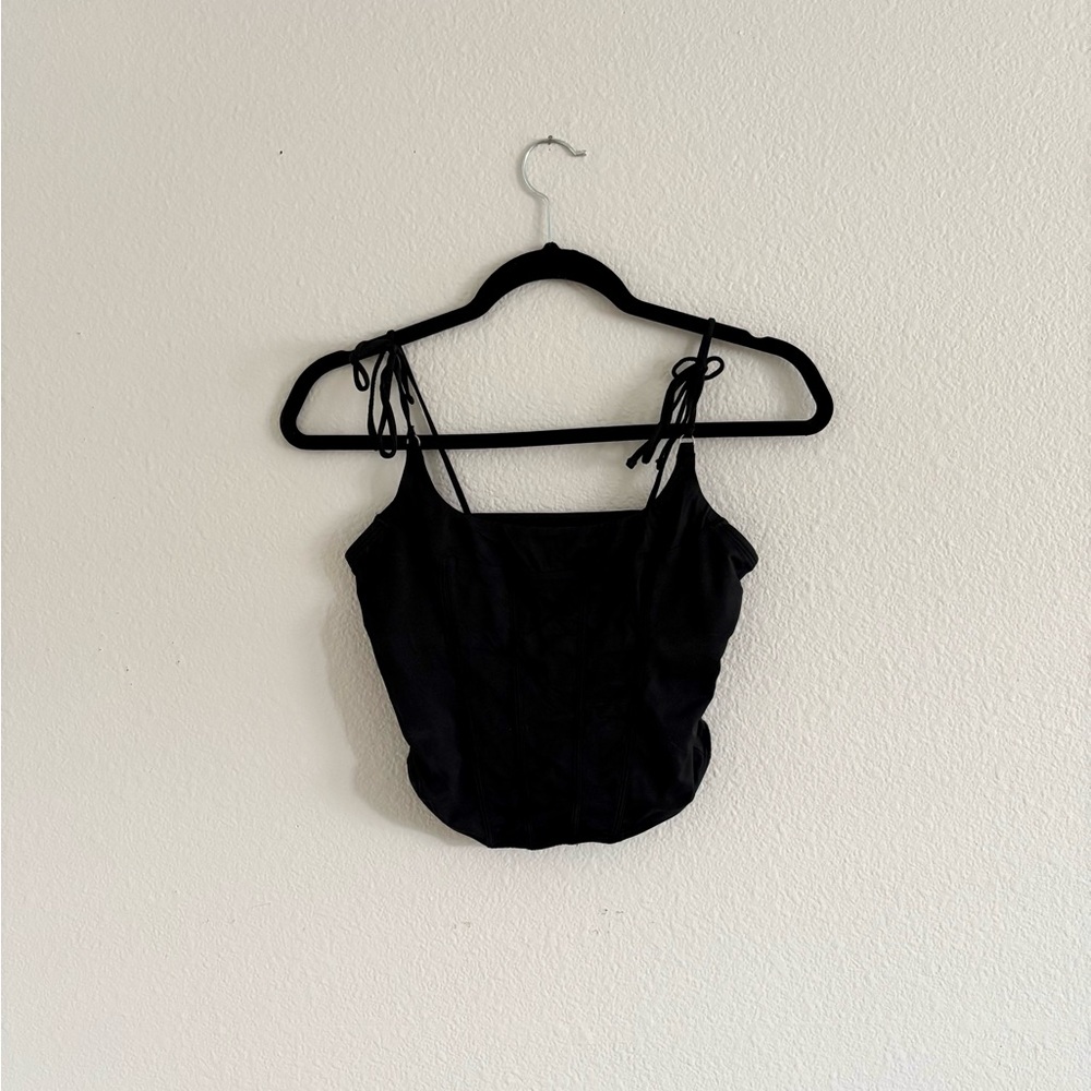 Black Women's Corset Drop Waist Top